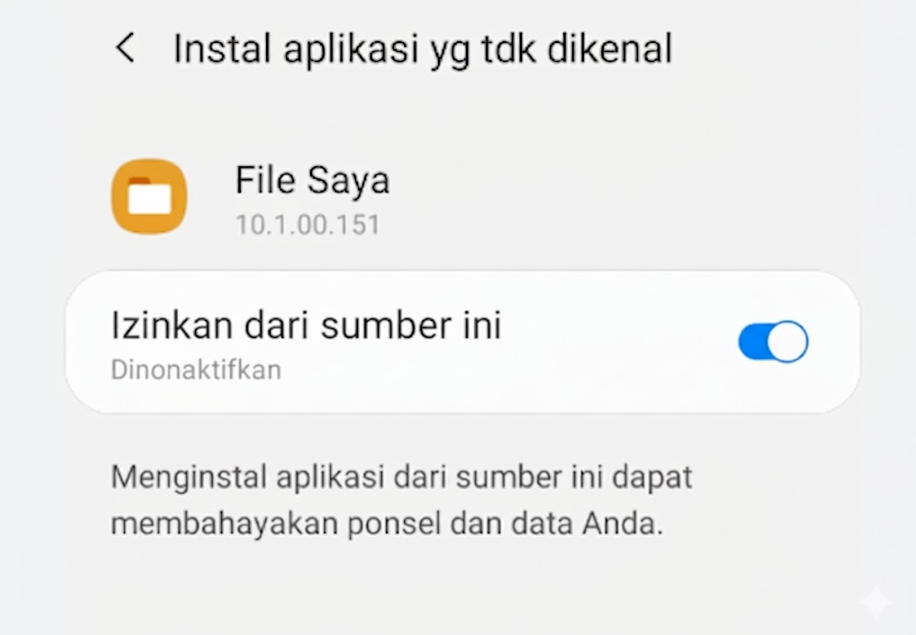 Izinkan Sumber Tidak Dikenal